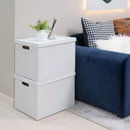 Thùng nhựa đựng đồ gấp gọn LocknLock Foldable Storage Box 42L - Màu trắng INP2000